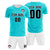 Custom Aqua White Outdoor Sport Soccer Sets Jersey