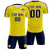 Custom Yellow Navy Outdoor Sport Soccer Sets Jersey