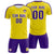 Custom Yellow Purple Outdoor Sport Soccer Sets Jersey