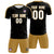 Custom Black Old Gold Outdoor Sport Soccer Sets Jersey