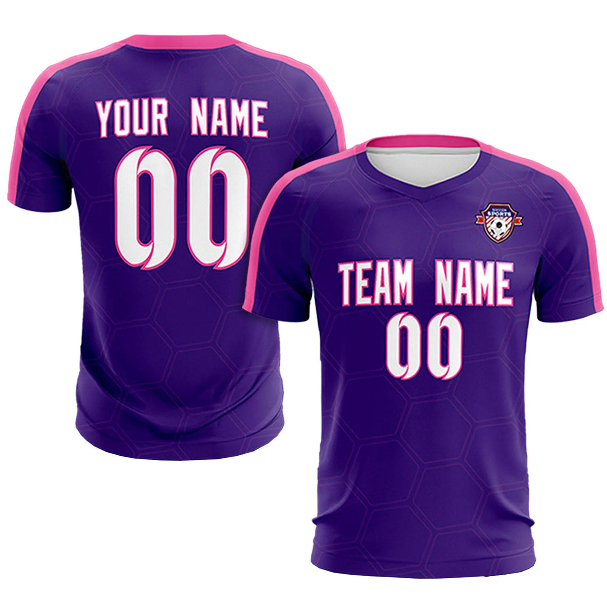 Custom Purple Pink Outdoor Sport Soccer Sets Jersey