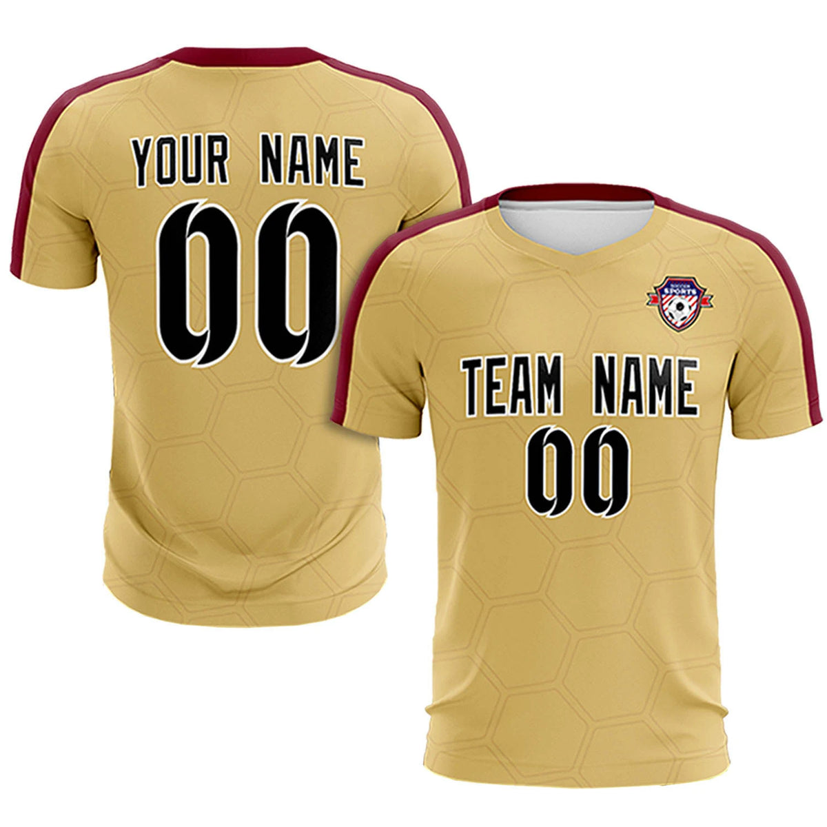 Custom Khaki Crimson Outdoor Sport Soccer Sets Jersey