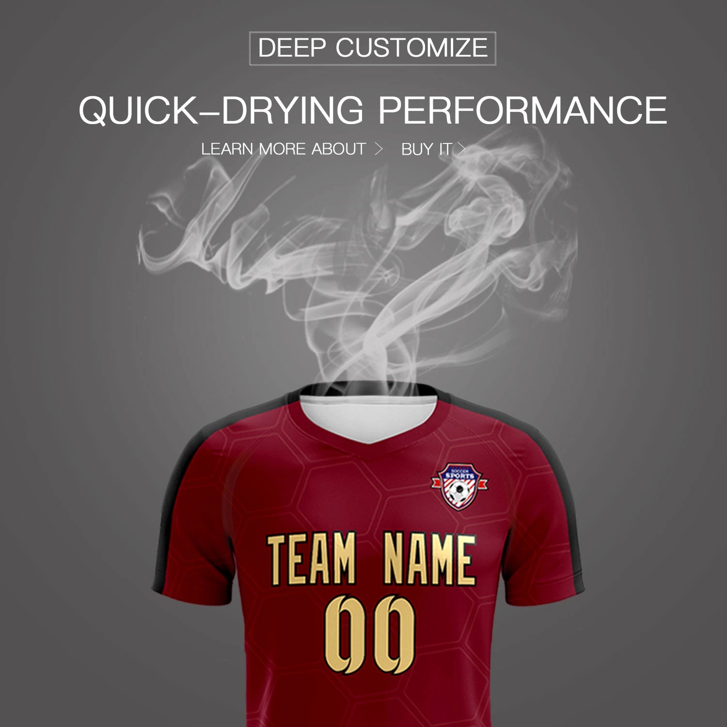 Custom Crimson Khaki Outdoor Sport Soccer Sets Jersey