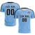 Custom Light Blue Black Outdoor Sport Soccer Sets Jersey