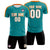 Custom Aqua Orange Outdoor Sport Soccer Sets Jersey