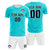 Custom Aqua White Outdoor Sport Soccer Sets Jersey