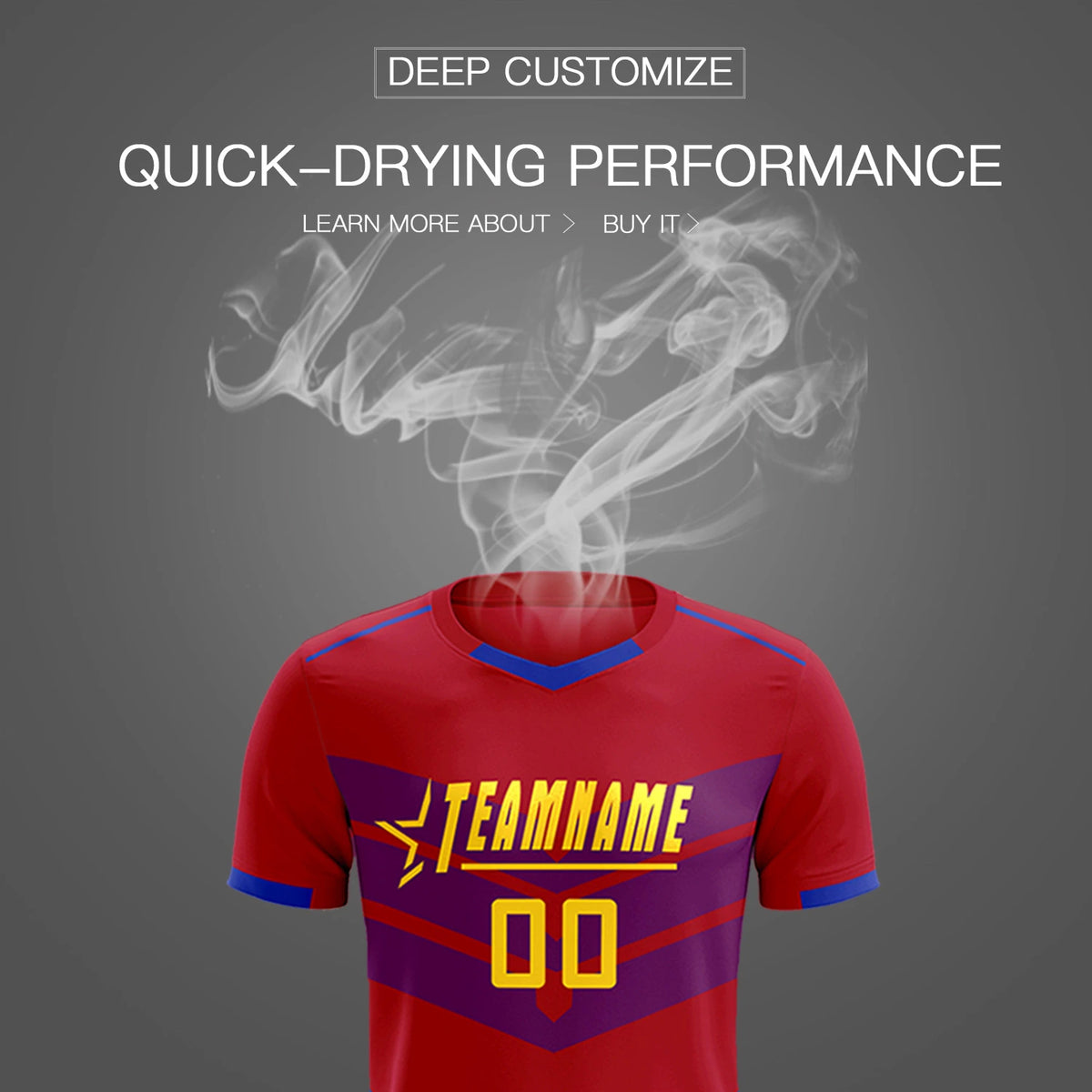 Custom Red Royal Blue Men Uniform Soccer Sets Jersey