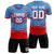 Custom Light Blue Red Men Uniform Soccer Sets Jersey