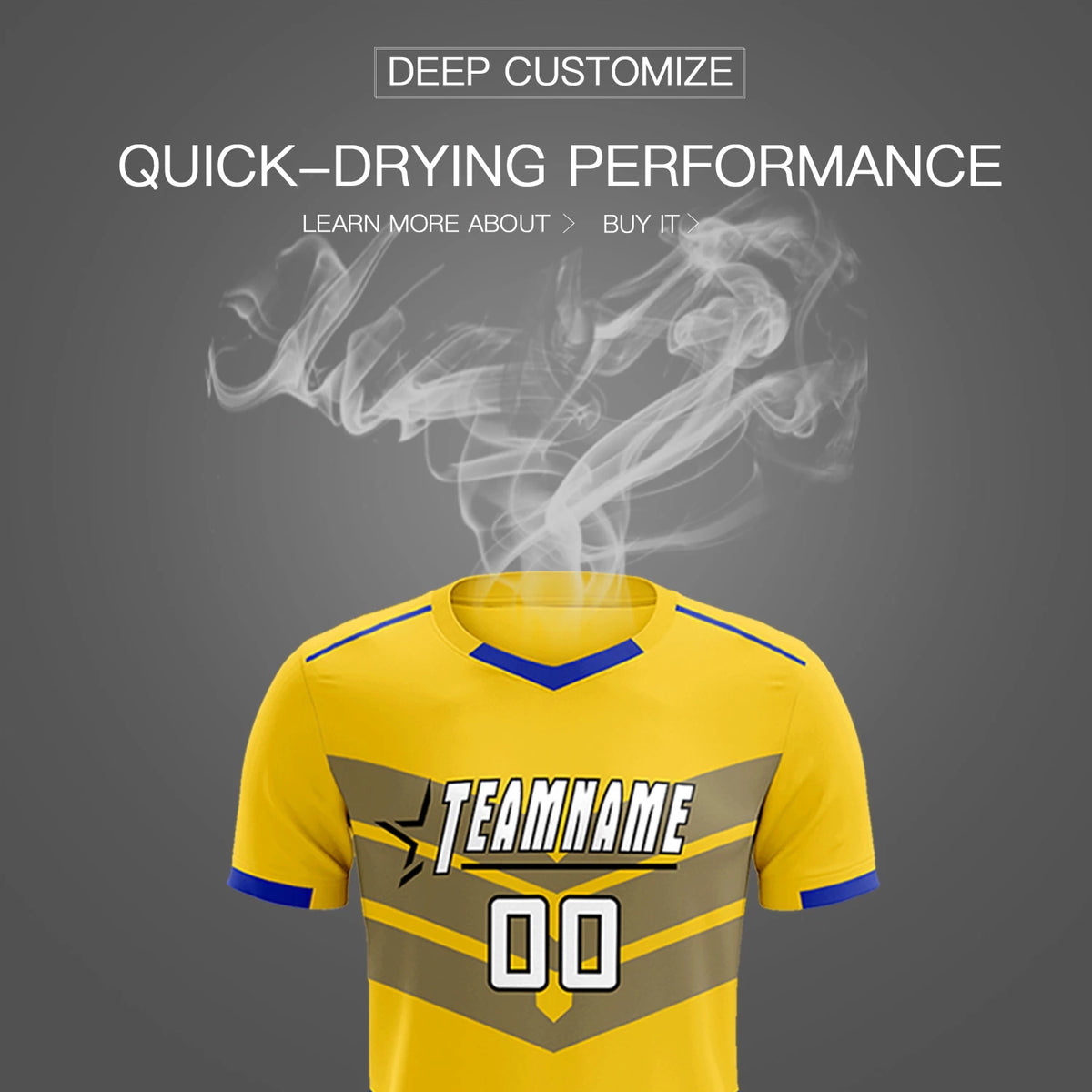 Custom Gold01 Royal Blue Men Uniform Soccer Sets Jersey