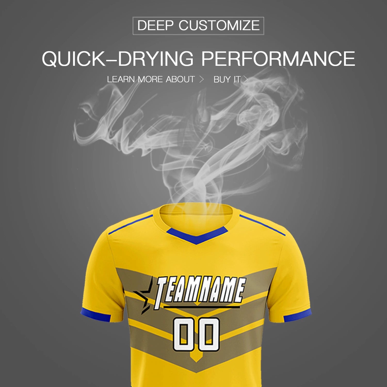 Custom Gold01 Royal Blue Men Uniform Soccer Sets Jersey