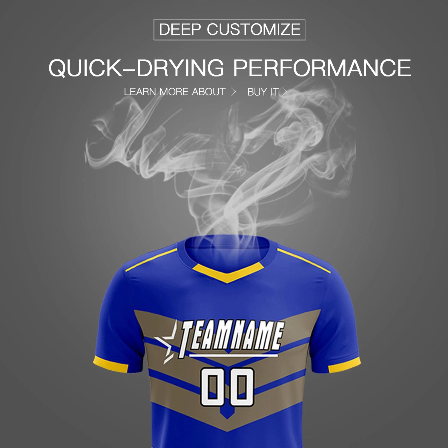 Custom Royal Blue Gold01 Men Uniform Soccer Sets Jersey