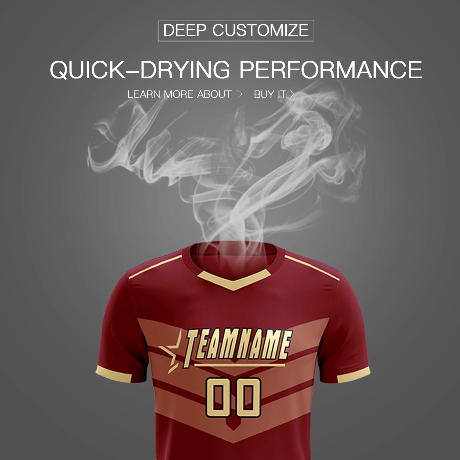 Custom Crimson Khaki Men Uniform Soccer Sets Jersey