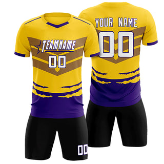 Uniforme de fútbol morado Gold01 personalizado para hombre - Estilo 1