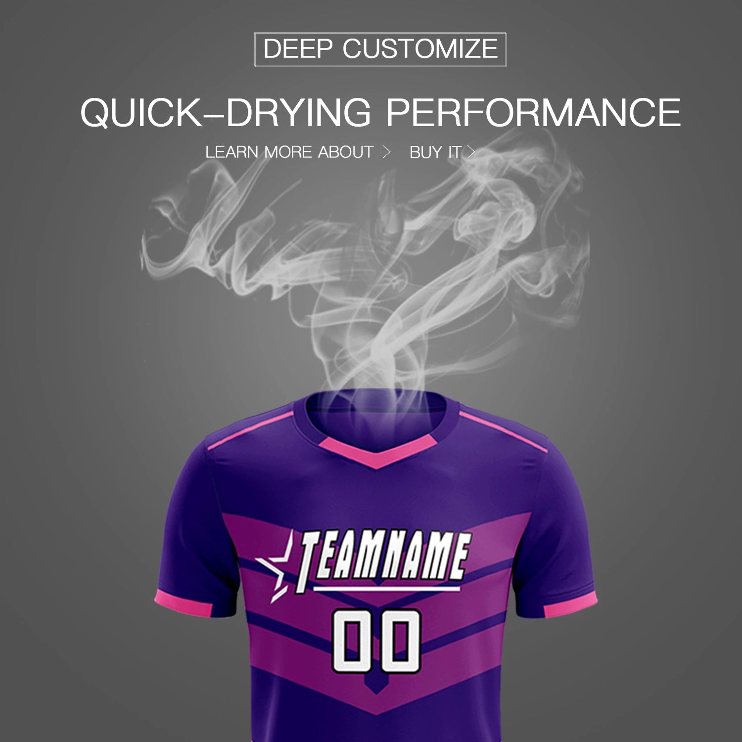 Custom Purple Pink Men Uniform Soccer Sets Jersey