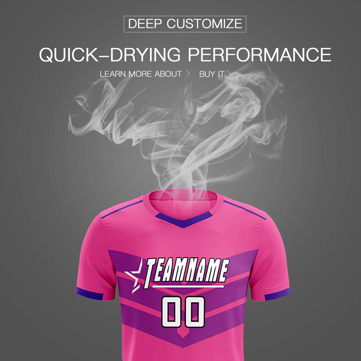 Custom Pink Purple Men Uniform Soccer Sets Jersey