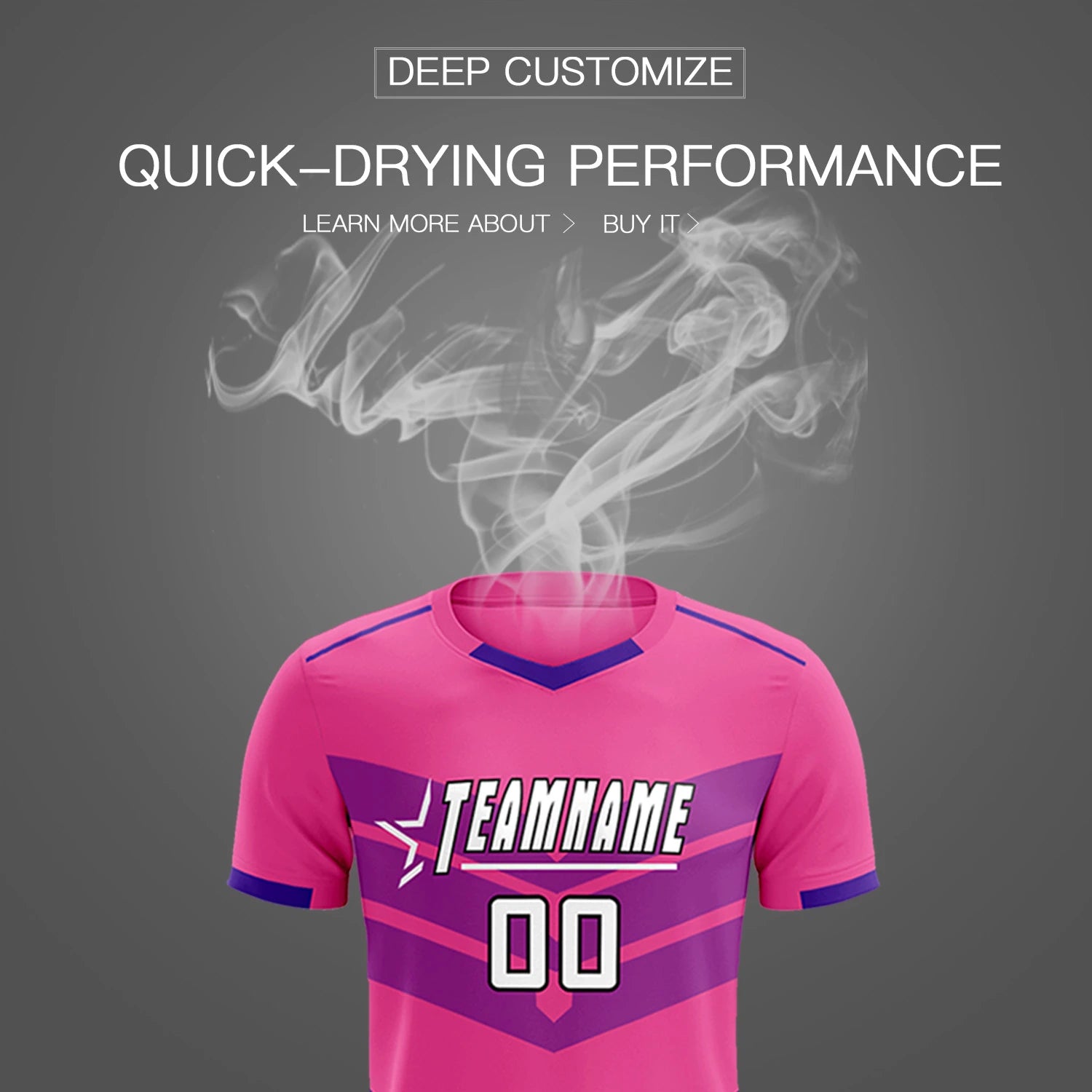 Custom Pink Purple Men Uniform Soccer Sets Jersey
