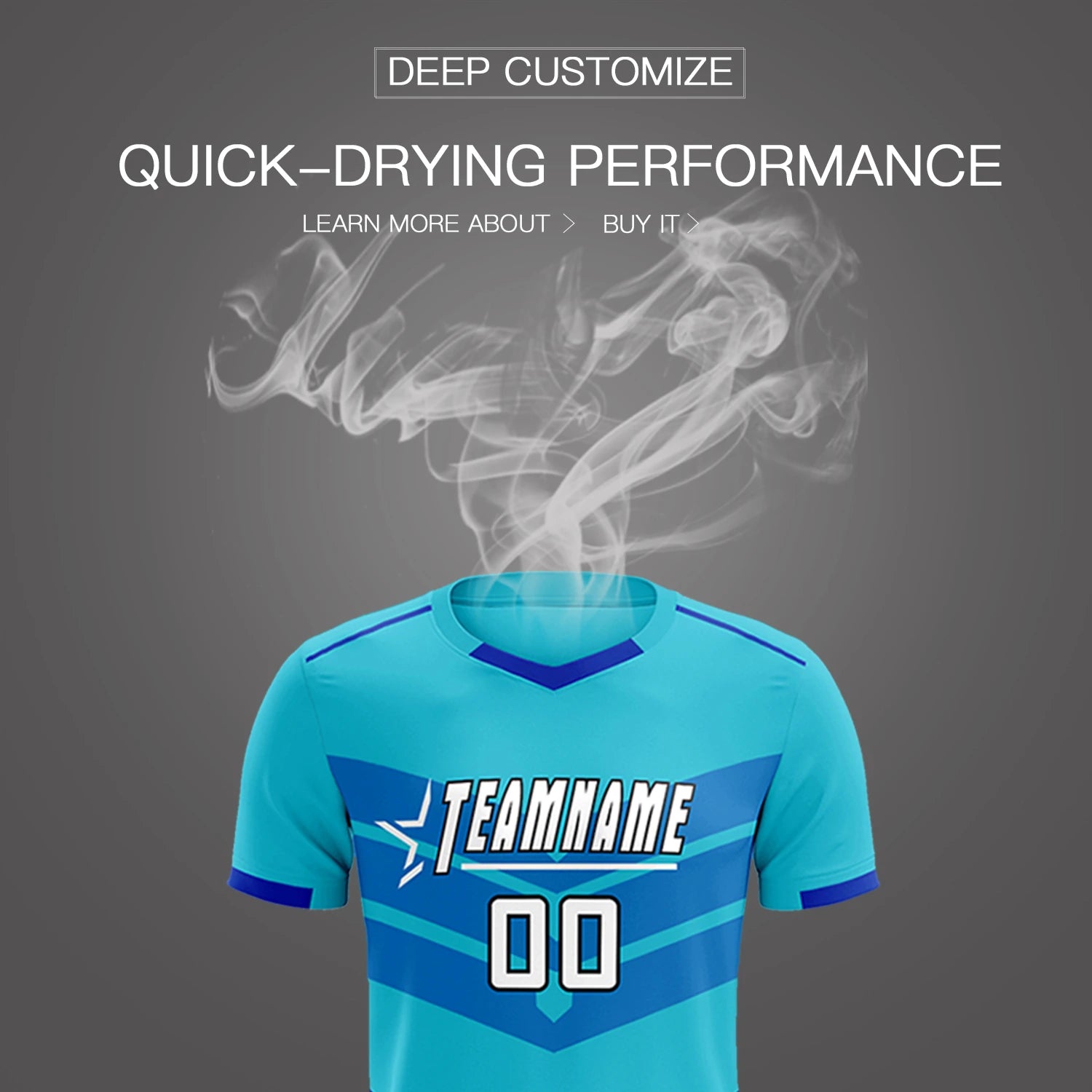 Custom Sky Blue Royal Blue Men Uniform Soccer Sets Jersey