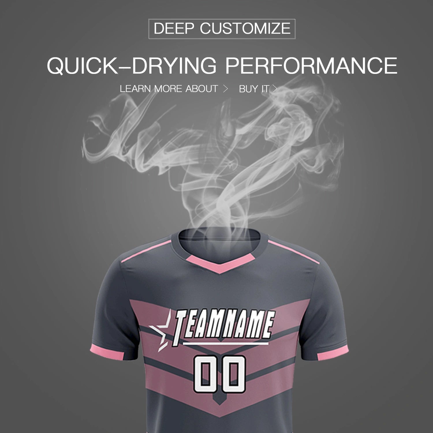 Custom Gray Light Pink Men Uniform Soccer Sets Jersey