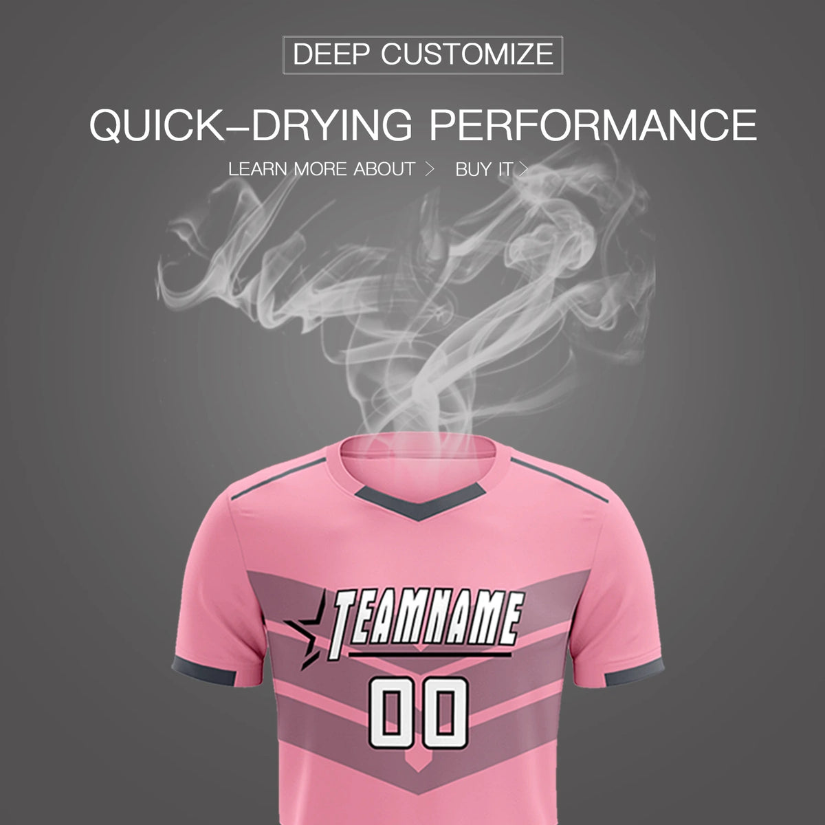 Custom Light Pink Gray Men Uniform Soccer Sets Jersey