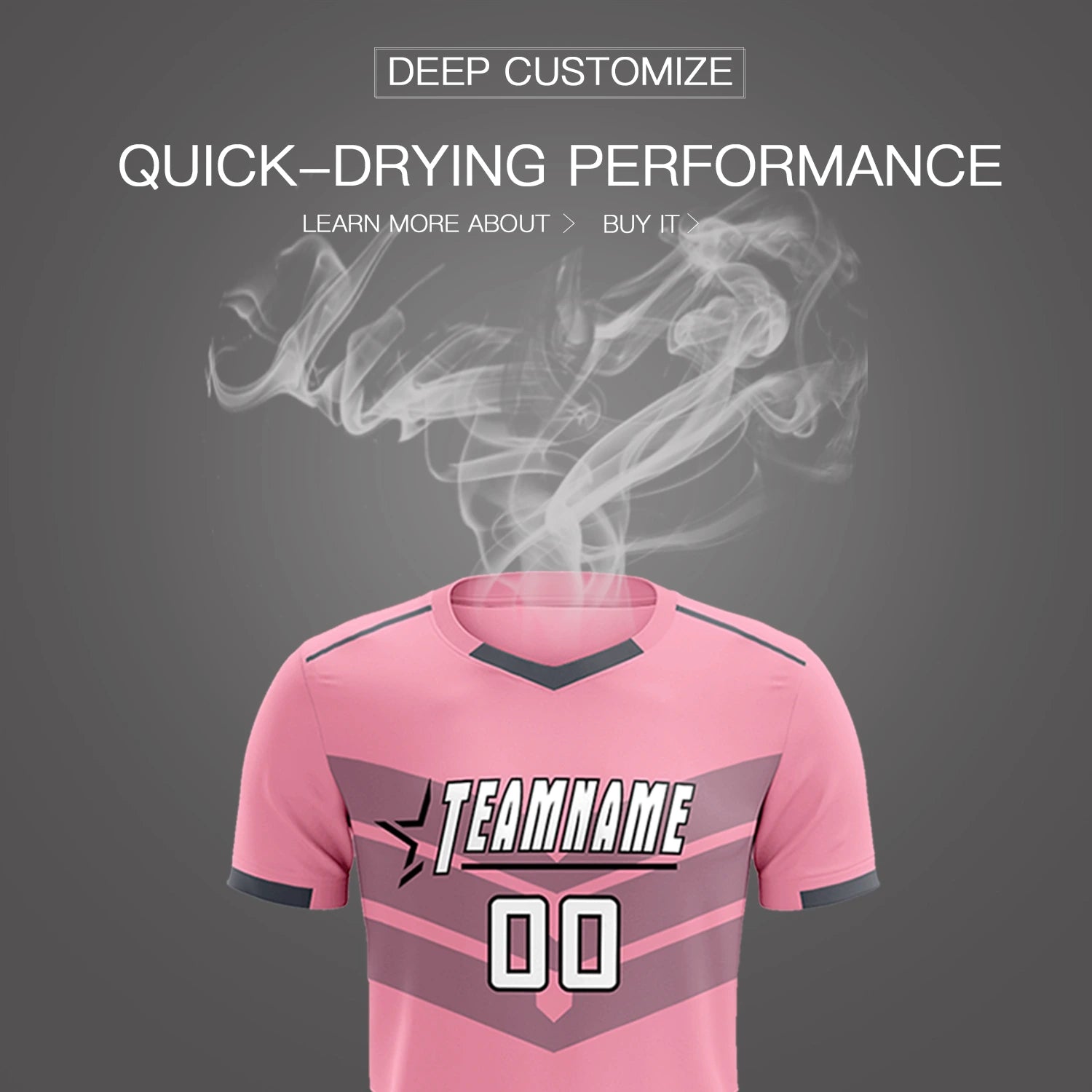 Custom Light Pink Gray Men Uniform Soccer Sets Jersey