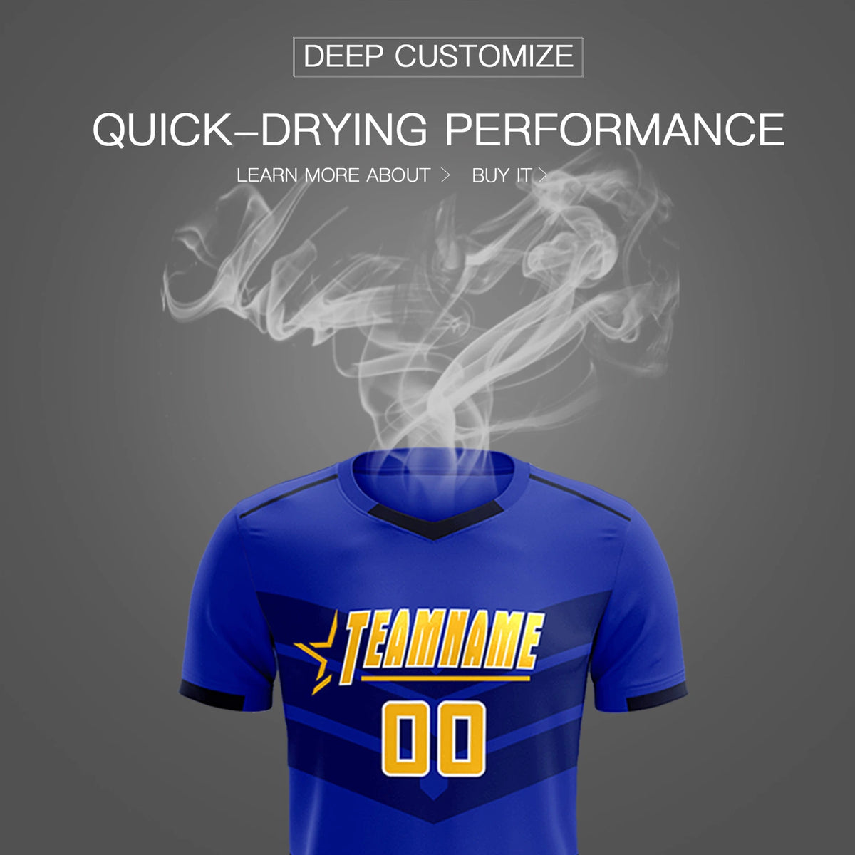 Custom Royal Blue Navy Men Uniform Soccer Sets Jersey