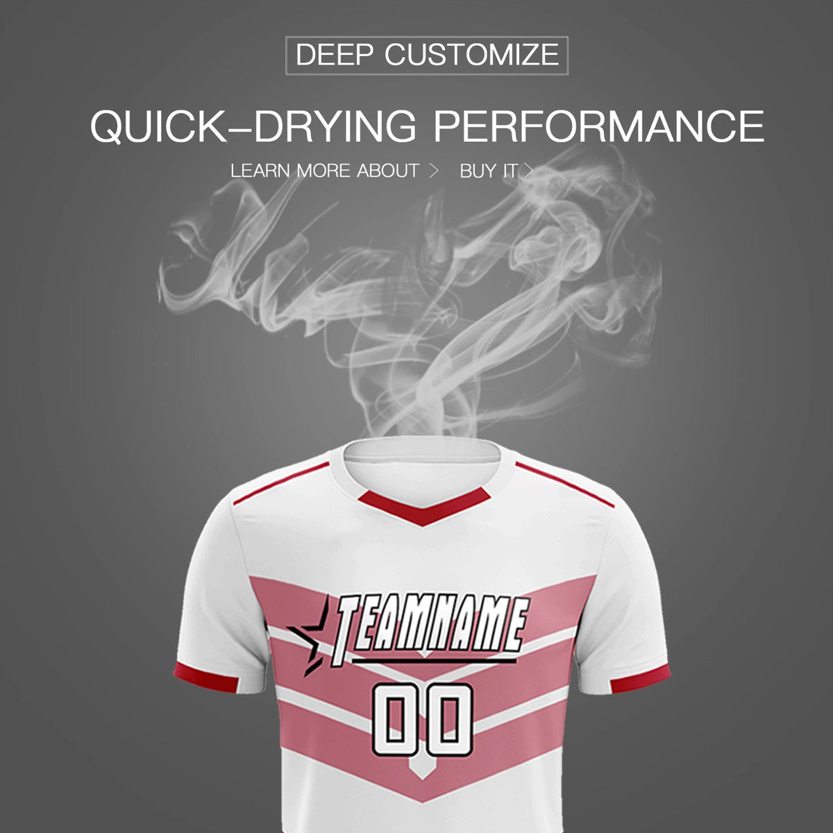 Custom White Red Men Uniform Soccer Sets Jersey