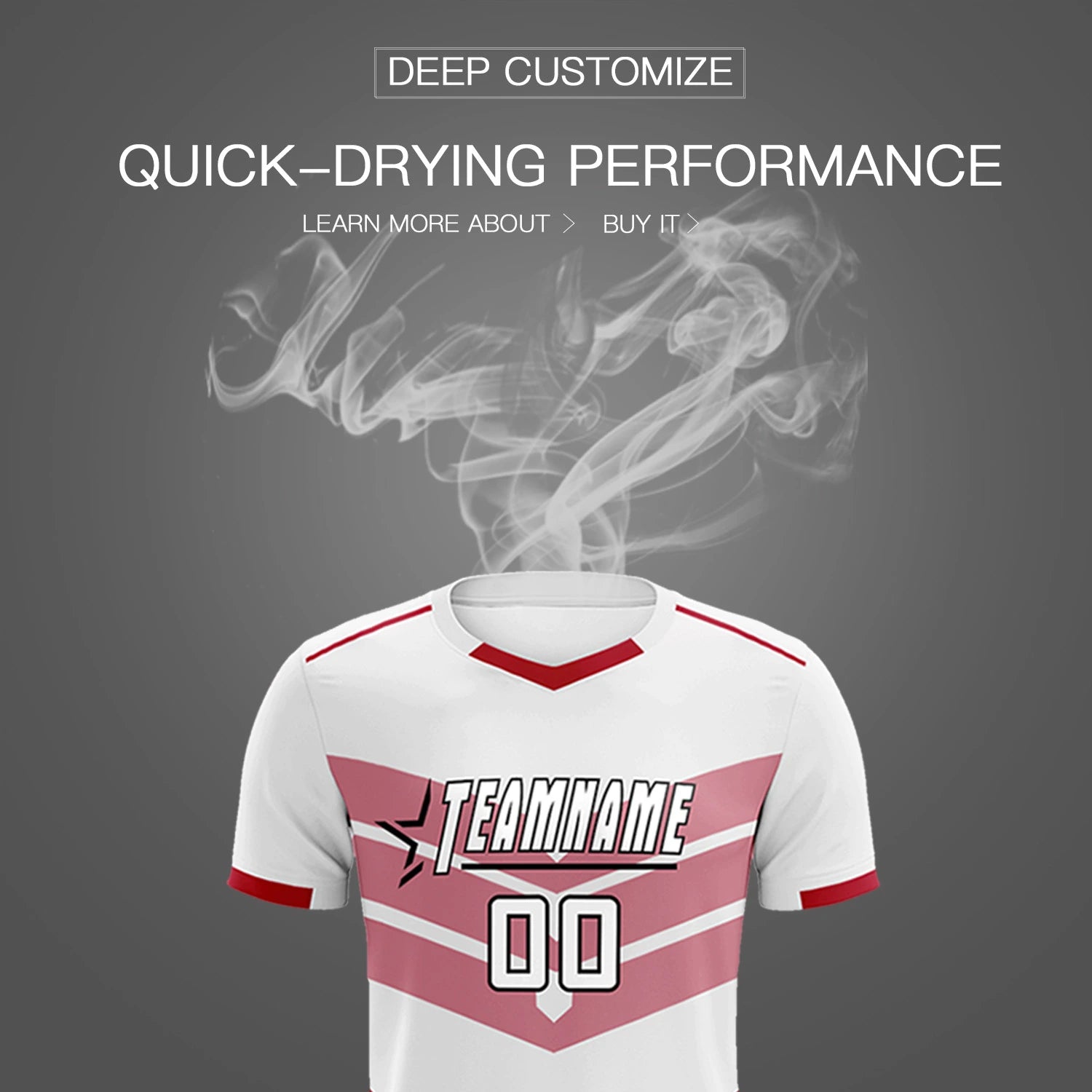 Custom White Red Men Uniform Soccer Sets Jersey