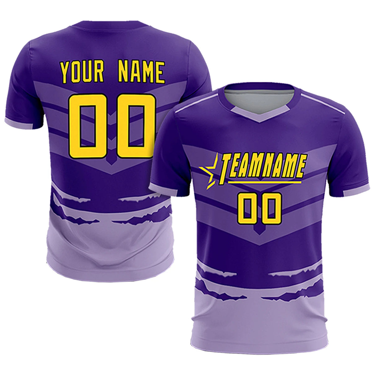 Custom Purple Light Purple Men Uniform Soccer Sets Jersey