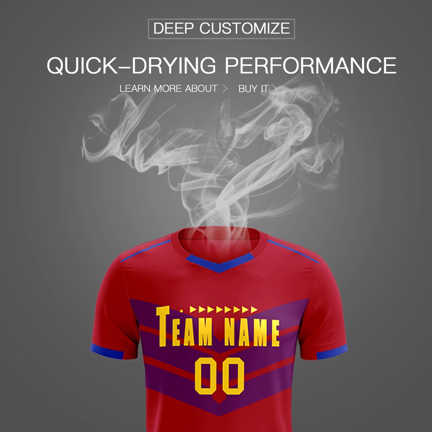 Custom Red Royal Blue Men Uniform Soccer Sets Jersey