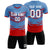 Custom Light Blue Red Men Uniform Soccer Sets Jersey