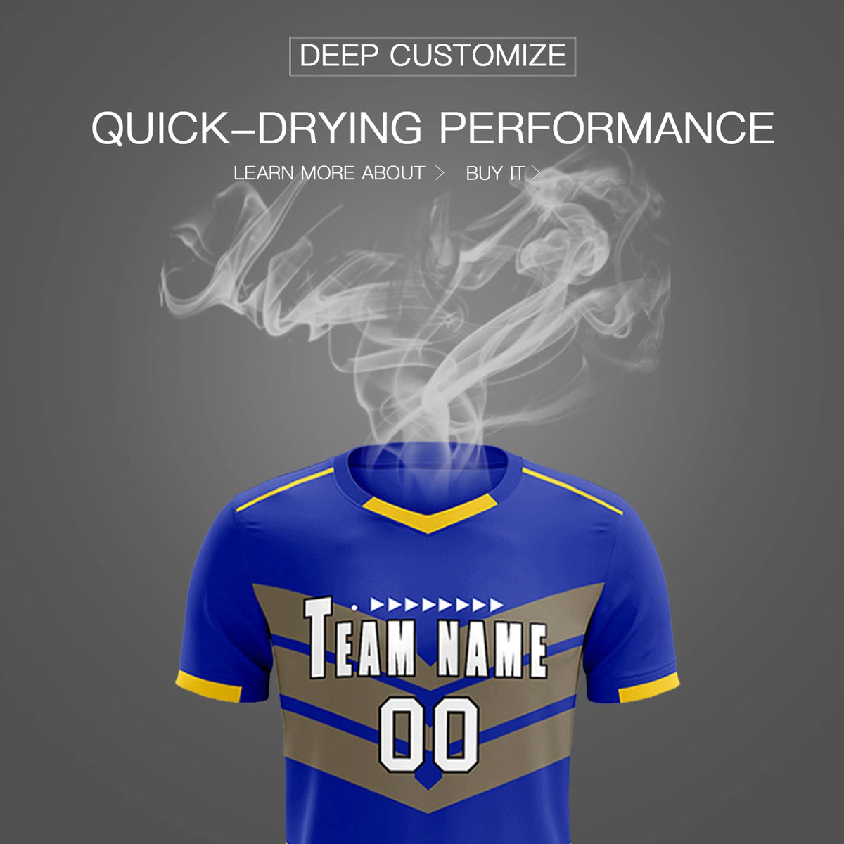 Custom Royal Blue Gold01 Men Uniform Soccer Sets Jersey