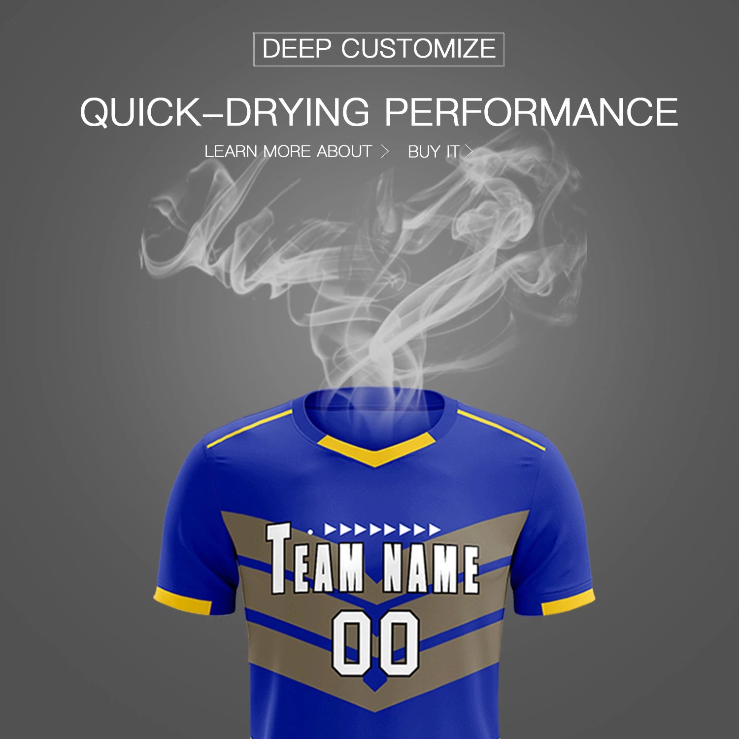 Custom Royal Blue Gold01 Men Uniform Soccer Sets Jersey