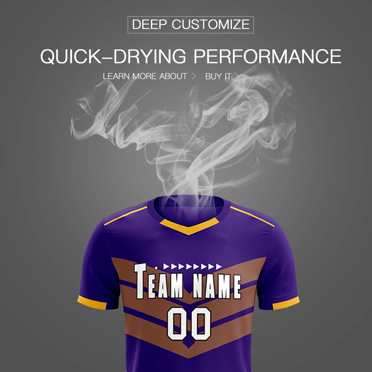 Custom Purple Yellow Men Uniform Soccer Sets Jersey