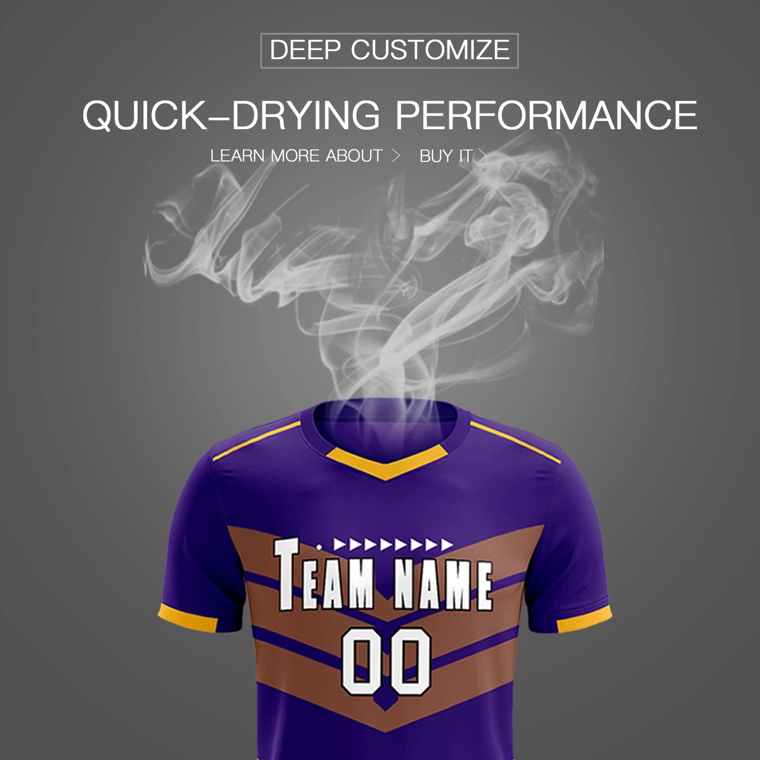 Custom Purple Yellow Men Uniform Soccer Sets Jersey