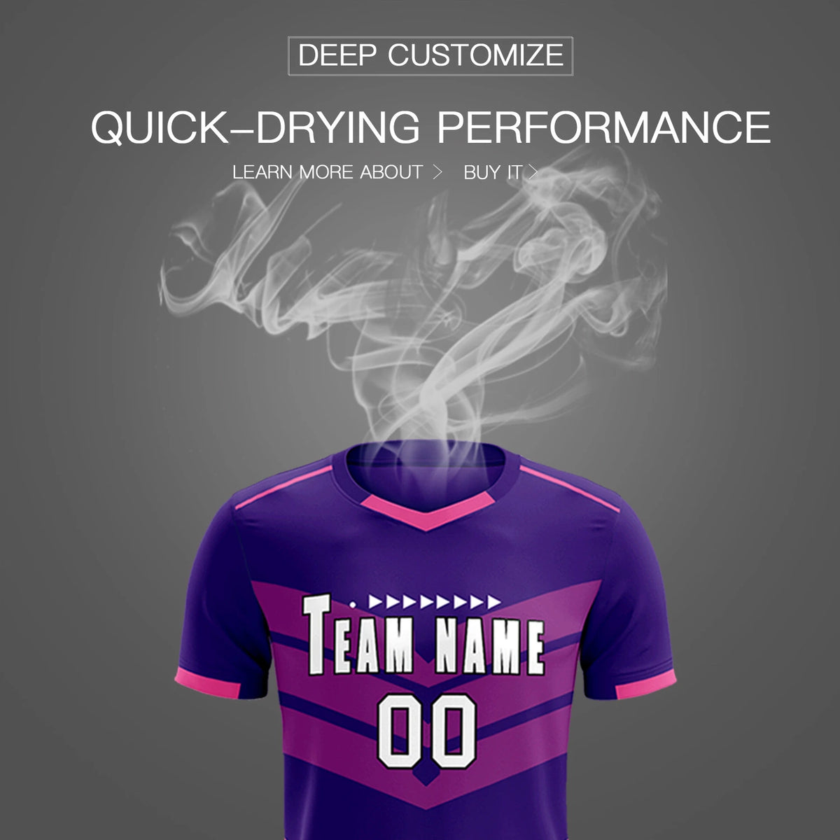 Custom Purple Pink Men Uniform Soccer Sets Jersey
