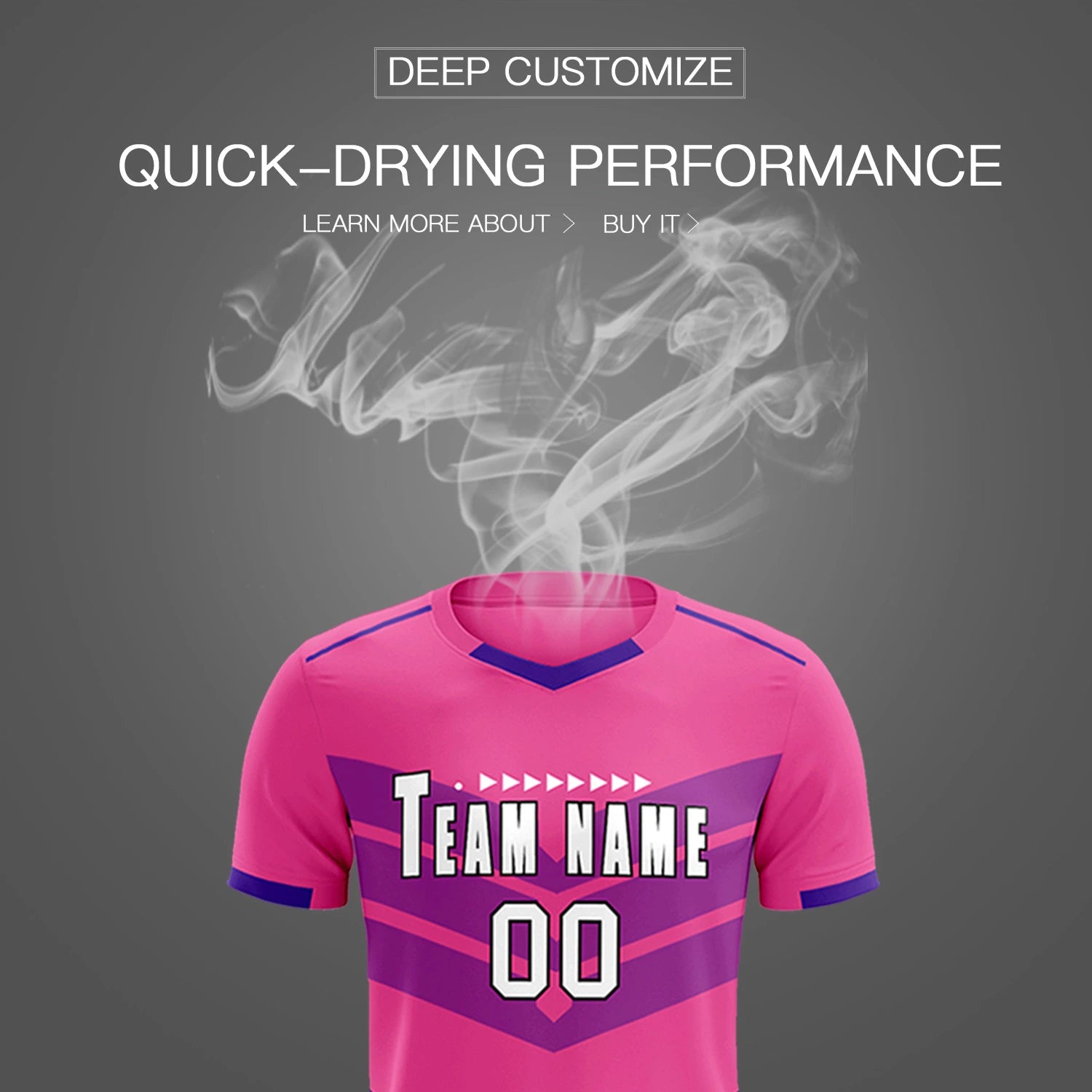 Custom Pink Purple Men Uniform Soccer Sets Jersey
