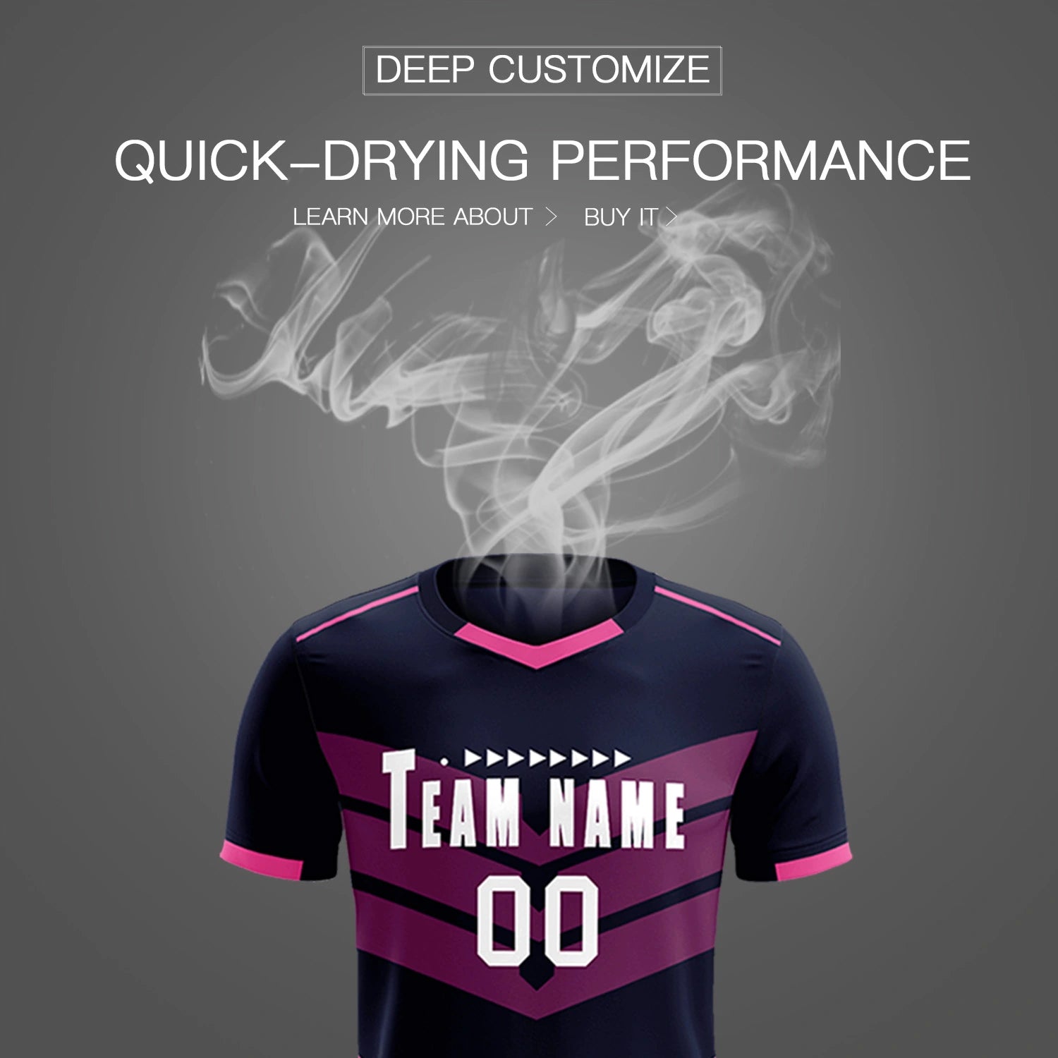 Custom Navy Pink Men Uniform Soccer Sets Jersey
