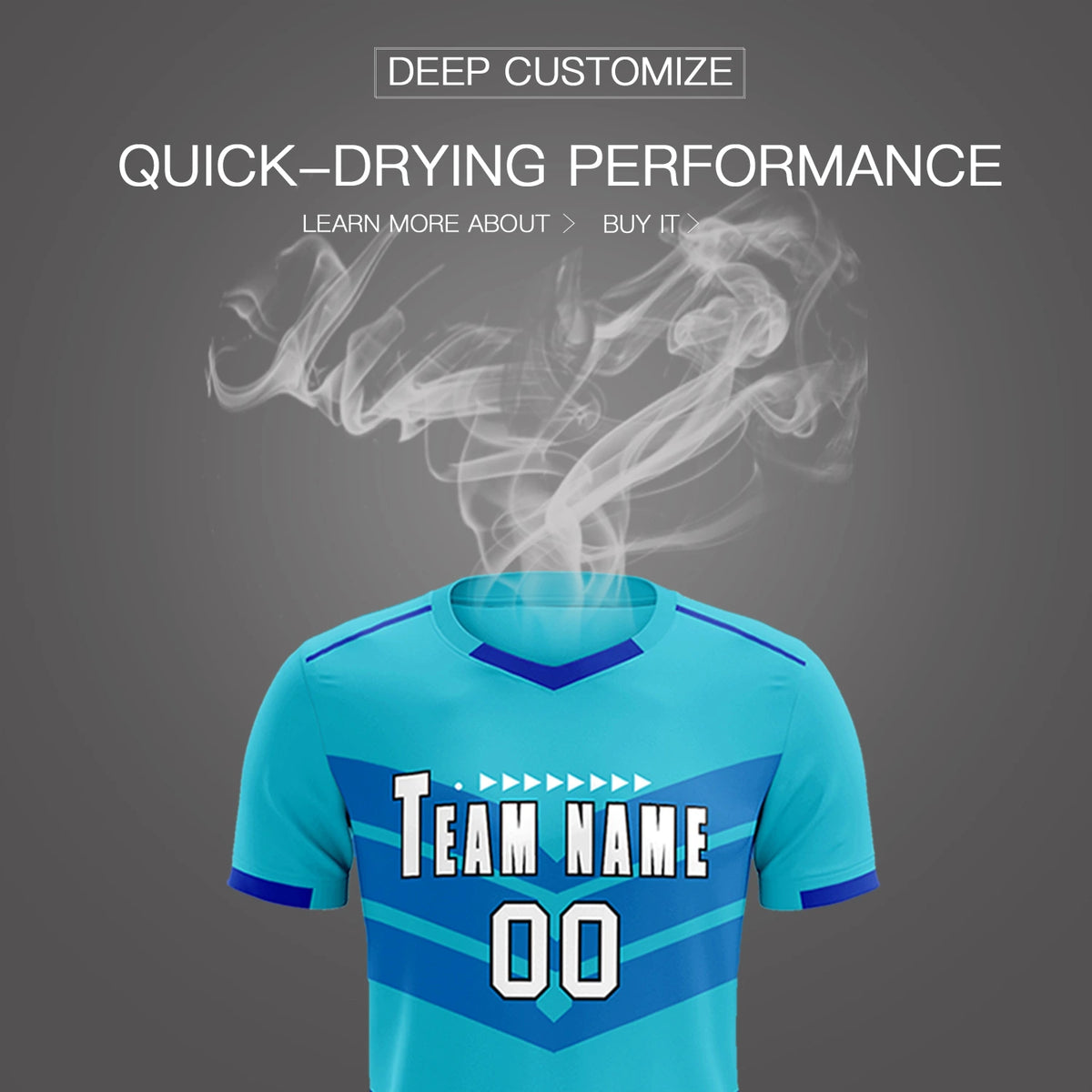 Custom Sky Blue Royal Blue Men Uniform Soccer Sets Jersey