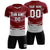 Custom Crimson Gray Men Uniform Soccer Sets Jersey