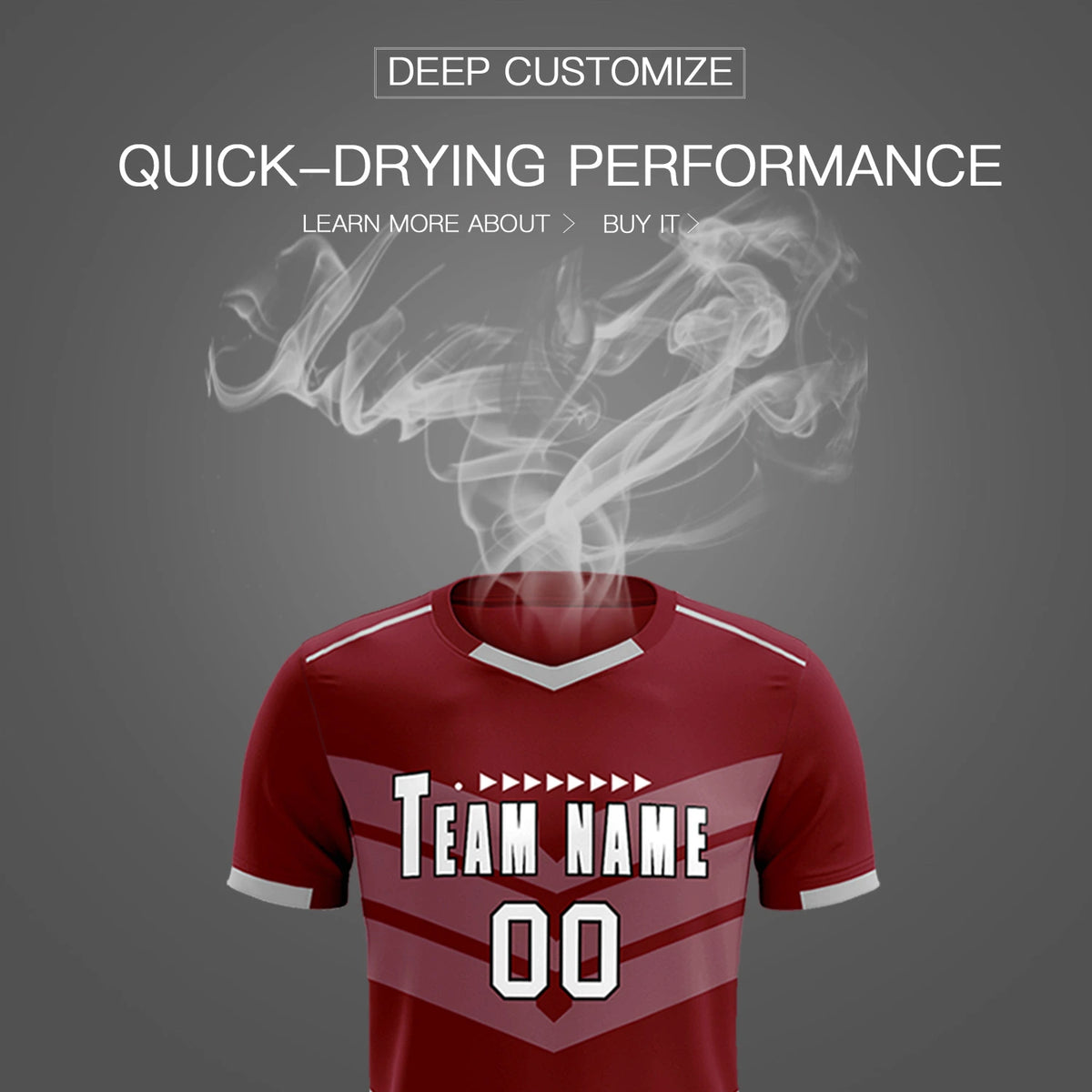 Custom Crimson Gray Men Uniform Soccer Sets Jersey