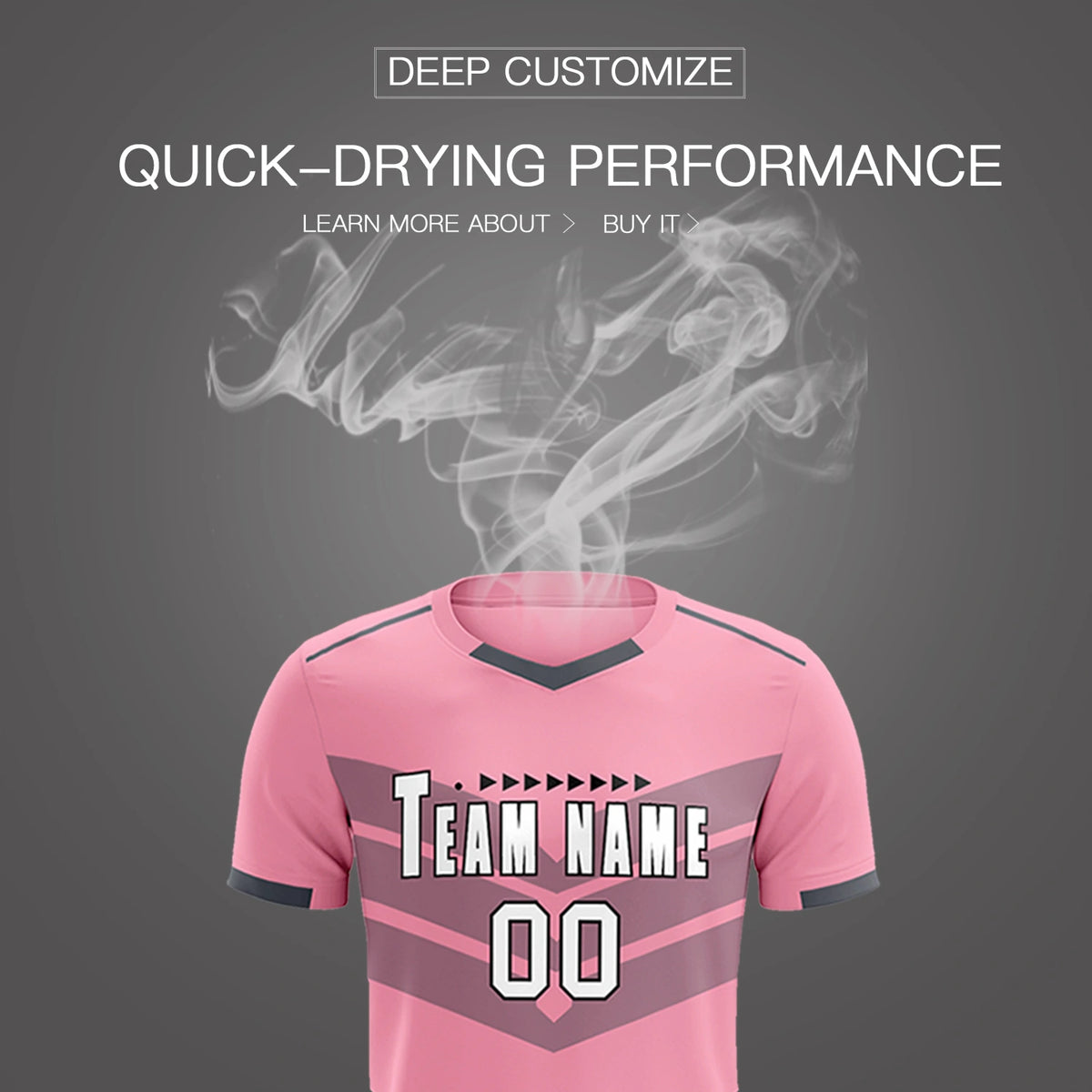 Custom Light Pink Gray Men Uniform Soccer Sets Jersey