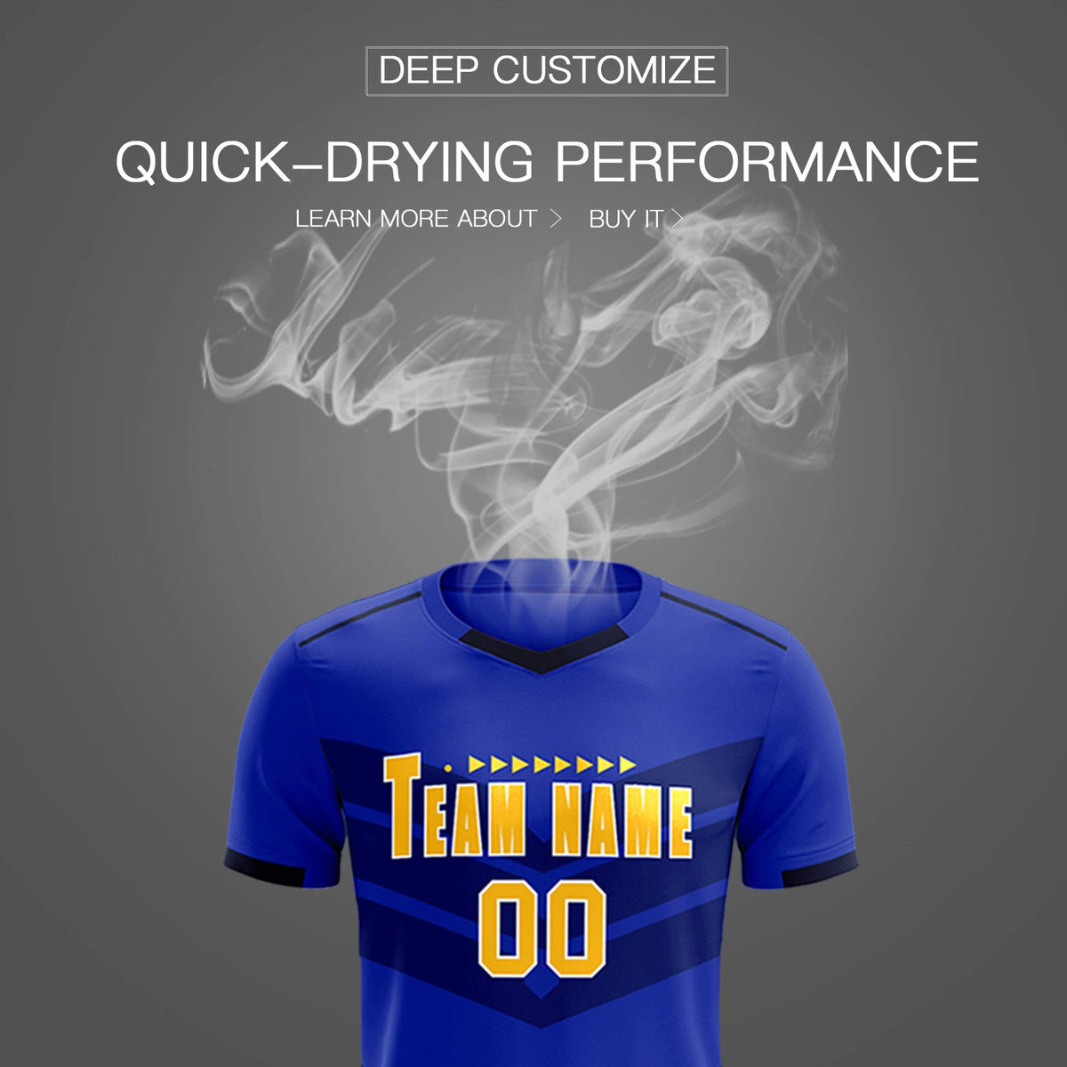 Custom Royal Blue Navy Men Uniform Soccer Sets Jersey