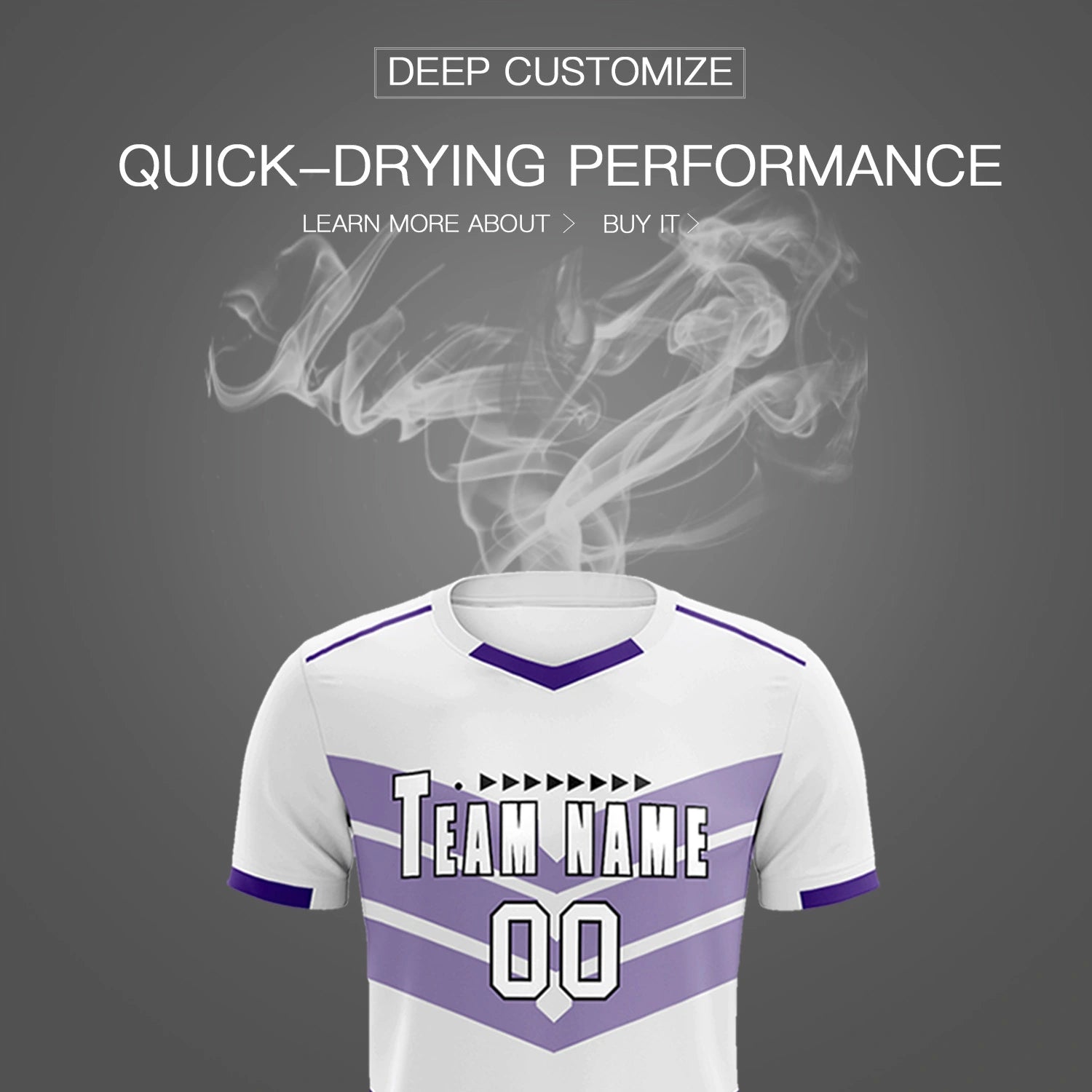 Custom White Purple Men Uniform Soccer Sets Jersey
