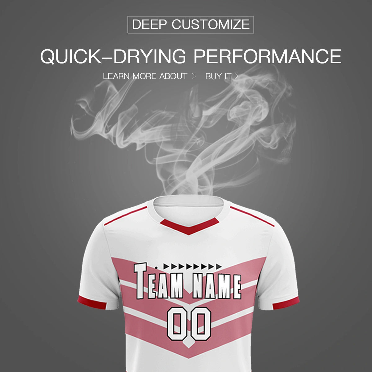 Custom White Red Men Uniform Soccer Sets Jersey