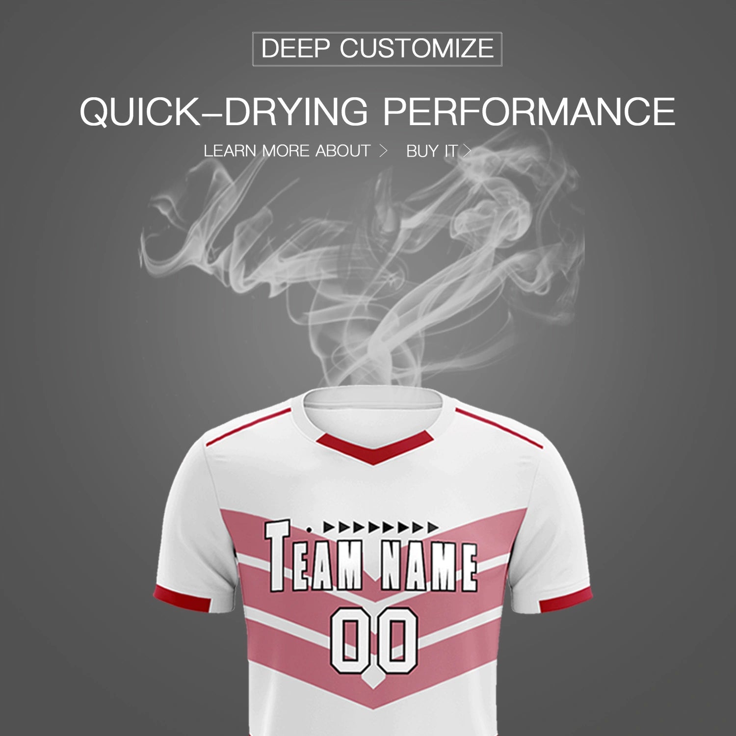 Custom White Red Men Uniform Soccer Sets Jersey