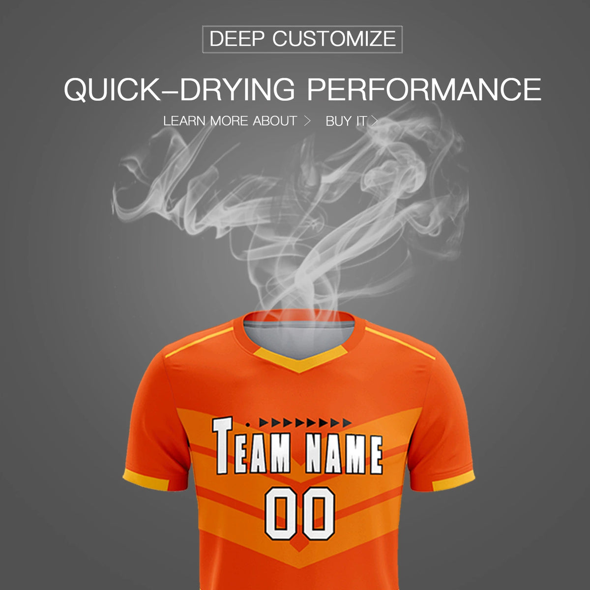 Custom Orange Yellow Men Uniform Soccer Sets Jersey