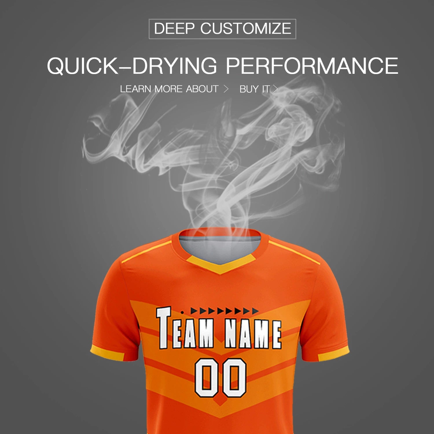 Custom Orange Yellow Men Uniform Soccer Sets Jersey