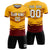 Custom Yellow Crimson Men Uniform Soccer Sets Jersey