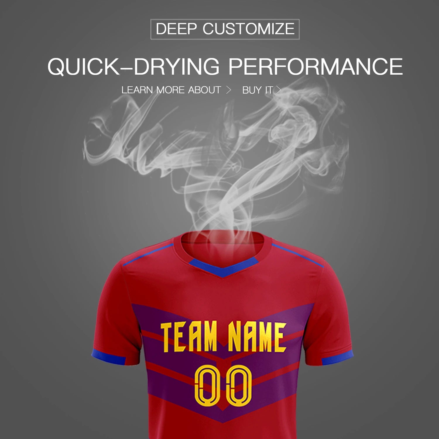 Custom Red Royal Blue Men Uniform Soccer Sets Jersey