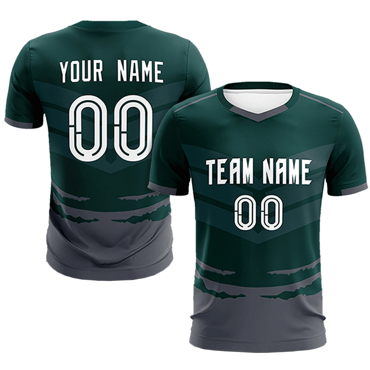 Custom Midnight Green Dark Gray Men Uniform Soccer Sets Jersey